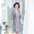 thumbnail image 1 of Summer Cotton Linen 2 Piece Set Dress Cardigan Women Party Midi Dresses Elegant Vintage Robe Femme5XL 77.5-85kg Gao Jinjia LED, 1 of 2