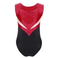 thumbnail image 4 of TiaoBug Kids Girls Gymnastics Tumbling Leotards One Piece Sparkly Ballet Sleeveless Cutout Back Bodysuit Burgundy 16, 4 of 6