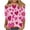 Pink, variant on Enjoytime Blouses for Women Valentines Hearts Printed Round Neck 3/4 Sleeve Shirts Trendy Loose Casual Plus Size Womens Tops Hot Pink XXXXL