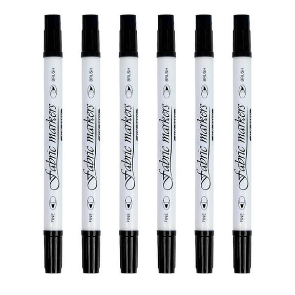 6Pcs Double Tip Fabric Marker for Painting on Clothes, Tshirt, Bag, Hat, Shoe, Washable Fabric Pen for Leather Glass