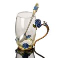 thumbnail image 1 of 1 Set Rose Glass with Spoon Tea Mug Coffee Mug Suitable for Gift Giving, 1 of 5