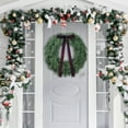 thumbnail image 5 of Artificial Christmas Wreath for Front Door with Velvet Bow, Real Touch Cedar and Pinecone Greenery, Farmhouse Holiday Decor for Indoor Outdoor Use on Windows, Wall, Winter Festival Home Decoration, 5 of 8