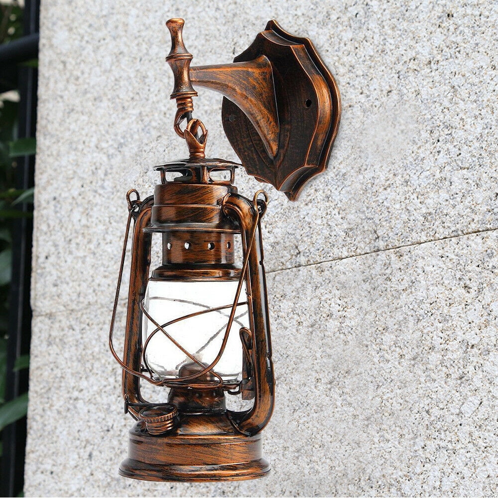 E27 Vintage Lantern Rustic Wall Light Retro Lamp Outdoor Porch Sconce Fixture Decor