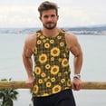 thumbnail image 6 of Uemuo Vintage Plaid Sunflower Pattern Men's Muscle Shirts Sleeveless Dry Fit Gym Workout Tank Top Lightweight Sports Tank Top Beach Tank Top, Loose-fit Sleeveless Shirt-4X-Large, 6 of 7