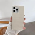 thumbnail image 7 of Minimalist Woven Leather Phone Case, Beige Aesthetics Case Cover for iPhone 15 14 13 12 11 Pro Max (Black Woven,for iPhone 15 Pro), 7 of 7
