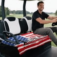 thumbnail image 5 of XYZCANDO American Flag Golf Cart Seat Cover with 4 Front Pockets - Universal Non-Slip Washable Terry Cloth Cover for 2-Seat Golf Carts, 5 of 8