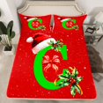 thumbnail image 2 of Homewish Xmas Kawaii Letter C Twin Sheet Sets for Teens, Merry Christmas Twin Fitted Sheet, Fairy Tale Theme Flat Sheet, Microfiber Bedroom Decor, 3pcs, 2 of 7