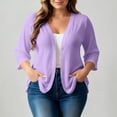 thumbnail image 5 of Otvok Women Casual Open Front Jacket, Plus Size 3/4 Sleeve Solid Color Lightweight Cardigan Daily Office Cover Up, 5 of 7
