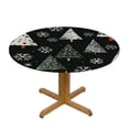 thumbnail image 3 of BANET White Christmas Trees Round Table Cloth Snow Polyester Tablecloth  Waterproof Tablecloth Dinning Table Cover for Indoor Outdoor Party Picnic 38"-42, 3 of 8