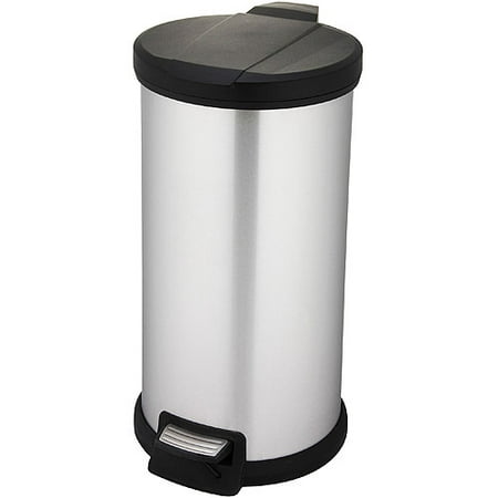 trash stainless mainstays round gallon steel walmart