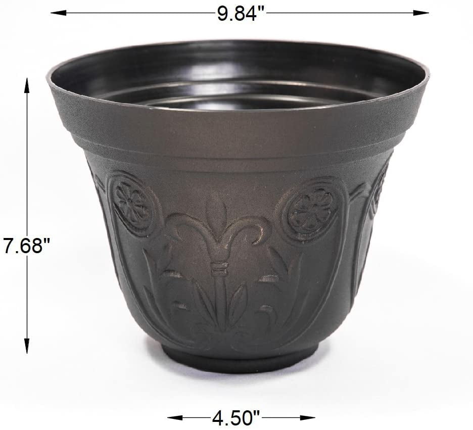 Small Medieval 10X8" inches Plastic Flowerpot/Planter/Urn with Rustic Greek/Roman Look for Nursery Indoor, Outdoor, Garden, Patio, Office Ornaments, Home Decor, Long Lasting, Reusable, Light Weight