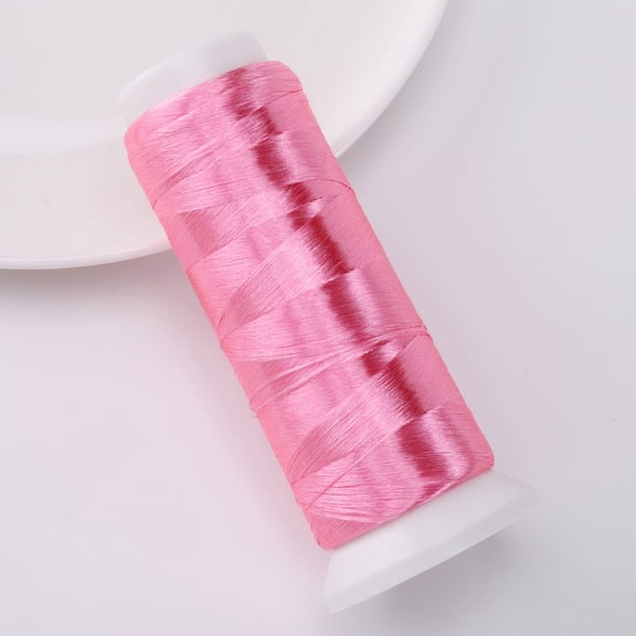 Xiao Hua Polyester Velvet Embroidery Thread -1 Roll, 1312.34Yd Long, Pink, Used For Hand Embroidery, Bead Thread, And Various Diy Crafts Decorative Stitching