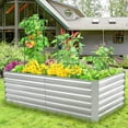 thumbnail image 3 of Raised Garden Bed Kit, Galvanized Planter Raised Garden Boxes Outdoor, Deep Root Raised Planter with Anti-Cutting Strip, Large Metal Raised Garden Bed for Vegetables, Flowers, Herbs, 3 of 18