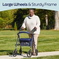 thumbnail image 3 of Andador plegable de acero Medline con protección Microban*, ruedas de 20 cm, asiento cómodo, capacidad de peso de 136 kg, color blanco, 3 of 5