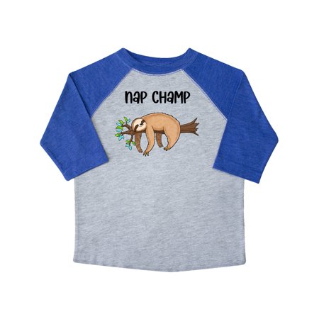 

Inktastic Nap Champ Cute Sleeping Sloth Gift Toddler Boy or Toddler Girl T-Shirt
