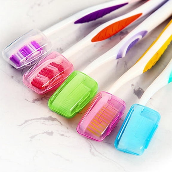 〖WOJER〗5PC Portable Toothbrushes Head Cover Holder Travel Hiking Camping Case