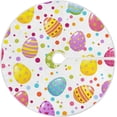 thumbnail image 1 of FMSHPON Easter Cute Easter Colorful Eggs Xmas Christmas Tree Skirt Stand Mat for Holiday Party Decoration Indoor Outdoor 48 inches, 1 of 6