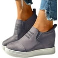 thumbnail image 2 of NOKIO Women Wedge Heel Casual Shoes Boots Thick Sole Casual Shoes Fashion Soft Sole Breathable Casual Shoes Fashion Chunky Casual RetroWalking Shoes Women's Platform Sneakers, 2 of 4
