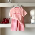 thumbnail image 5 of Bovxnpu Unisex Girls Summer Outfits Casual Loungewear Set Graphic Short Sleeve Crewneck Kids Soft Loungewear Pants Set, 5 of 6
