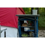 خزانة Ozark Trail 3 رف قابلة للطي مع سطح طاولة ، أزرق ، 23 لتر × 19 واط