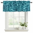 thumbnail image 2 of 2 Pack Valances for Windows, Teal Green Ocean Waves Window Valances for Living Room/Bedroom/Bathroom, Summer Sea Pool Light Filtering Kitchen Curtain Valance Window Treatment 60"W x18" L, 2 of 9