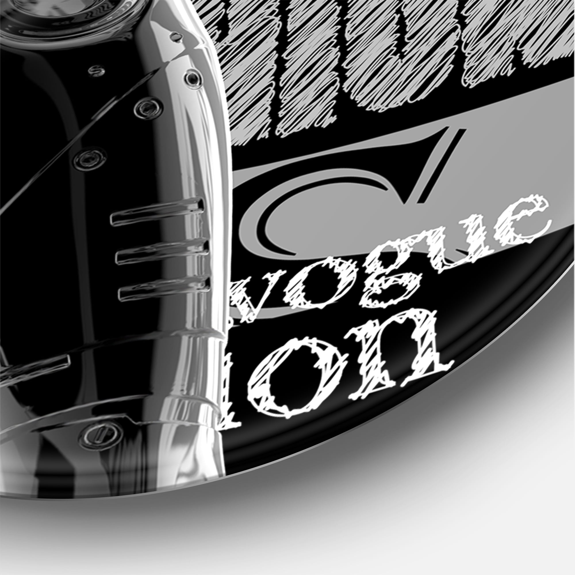 Designart 'Black and White Cyborg Body I' Modern Circle Metal Wall Art 29x29 - Disc of 29