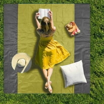 Blueek Portable Sandproof Beach Blanket - Tear-Resistant Picnic Mat, Quick-Dry Outdoor Camping Mat for 4-6 People with Stakes(79x83 inch)