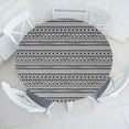 thumbnail image 3 of Ambesonne Ethnic Fitted Round Tablecloth, Geometric Black White, 36"- 40" Diameter, Black White, 3 of 5