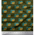 thumbnail image 1 of Soimoi Modal Satin Fabric House Architectural Print Fabric by the Yard 42 Inch Wide, 1 of 3