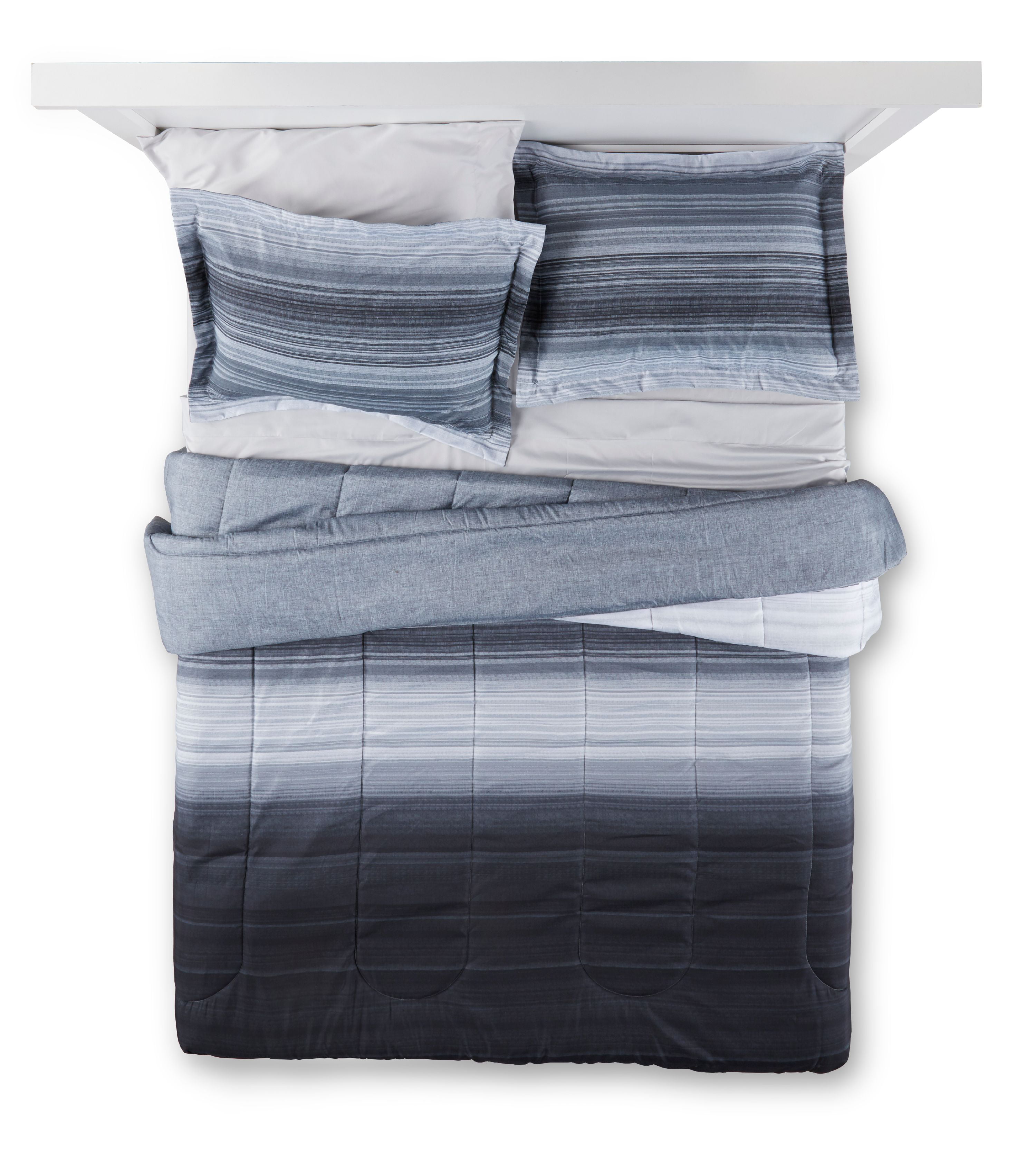 Mainstays Ombre Grey Bed in a Bag Bedding, Full, Grey - Walmart.com ...