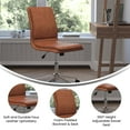 thumbnail image 6 of Flash Furniture Madigan Faux Leather Mid-Back Office Chair with Casters, 300 lb, Brown, 6 of 11