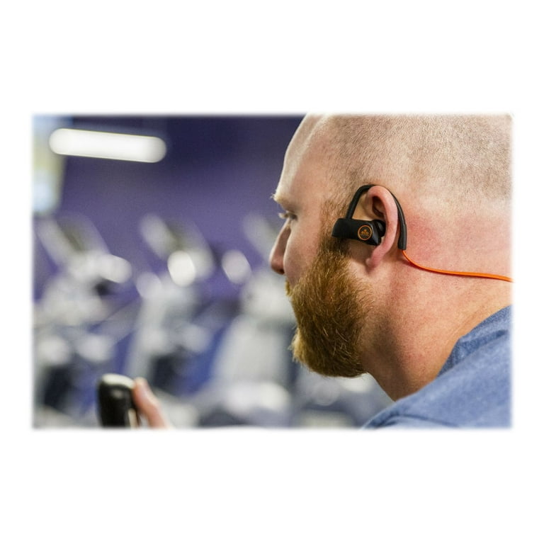 EcoSurvivor Earphones with mic in ear over the ear mount Bluetooth wireless black