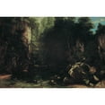 thumbnail image 2 of Gustave Courbet 18x14 Black Ornate Wood Framed Double Matted Museum Art Print Titled - The Shady Stream (1865), 2 of 5