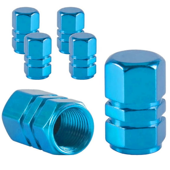 JacobsParts Tire Valve Stem Caps, 4 pcs/pack, Anodized Aluminum Corrosion Resistant Universal Tire Valve Cap Set for Cars, SUVs, Bikes, Trucks and Motorcycles, Sky Blue