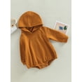 thumbnail image 3 of Bagilaanoe Newborn Baby Girl Boy Oversized Rompers Long Sleeve Hooded Bodysuits 3M 6M 12M 18M Infant Casual One Piece Short Jumpsuit, 3 of 8