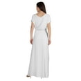thumbnail image 5 of Inkmeso Wrap Style Jersey Maxi Dress Gathered Waist Summer Casual Classic Long Dress, 5 of 8