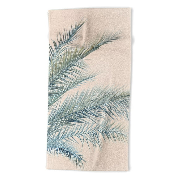 Society6 Eye Poetry Photography Tropical Palms on Blush Pink Boho Nature Beach Towel 70" x 35"