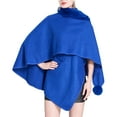 thumbnail image 1 of Cape Châle Tricotée Couleur Unie, Col Faux Élégant pour Femmes, 1 of 8