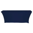 thumbnail image 2 of Your Chair Covers - Stretch Spandex 8 Ft Open Back Rectangular Table Cover Navy Blue for Wedding, Party, Birthday, Patio, etc., 2 of 3