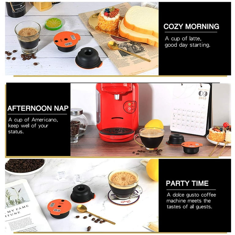 RECAFIMIL Refillable Coffee Capsule Filters reworkable Capsules Pods  Compatible with Tassimo Happy sunny Vivy Series Machine