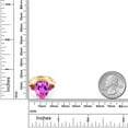 thumbnail image 3 of Gem Stone King 11.56 Ct Pink Created Sapphire Red Created Ruby 18K Yellow Gold Plated Silver Ring (Size 9), 3 of 5