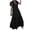 Black, variant on IROINNID V-Neck A-Line Dress For Women Fashion Casual Gorgeous Solid Summer Ruffles Sleeve Long Dress Comfort Waist Dress