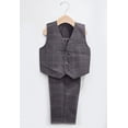 thumbnail image 6 of Boys 2-Piece Formal Vest & Suit Pants Outfit Set, Sizes: 2T to 16 (Charcoal Plaid), 6 of 6