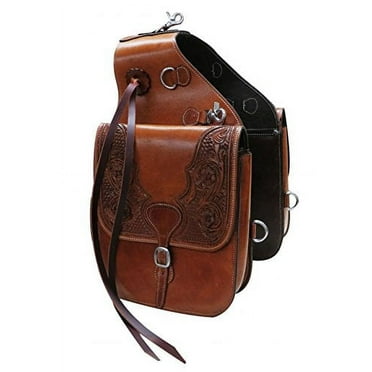 Showman ® Waffle tooled round bottom saddle bag.
