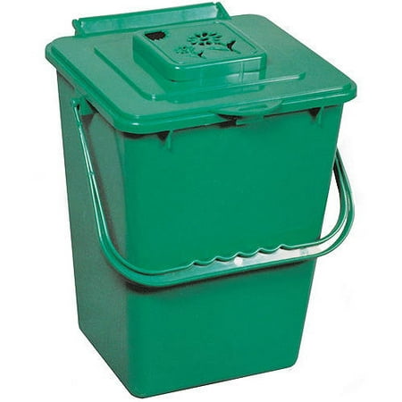 Eco Kitchen Compost Pail with Carbon Filter, Green