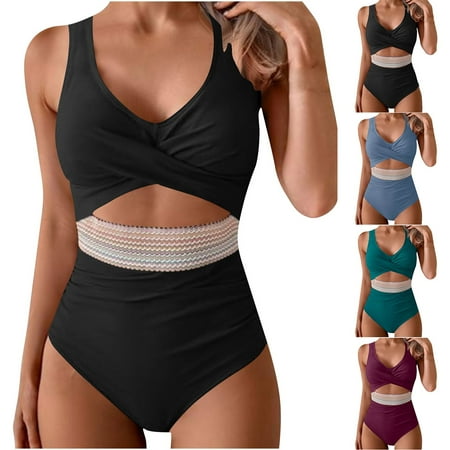 Xdegoge Women s High Waisted Bikini with Skirt One Piece Swimsuits Tummy Control Bathing Suit with Bottom High Waist Bikini Set Sexy Crop Top Bathing Suit Clearance Sales Ttrajes De BañOs Para Mujer
