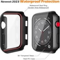 thumbnail image 5 of KOMI [2 Pack] Waterproof Case with Button Designed for Apple Watch Series 3 Series 2 42mm, Anti-Fall Hard PC Cover with Tempered Glass Screen Protector for iWatch S3/S2, Matte Black, 5 of 8