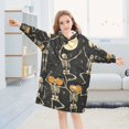 thumbnail image 5 of FORMRS Wearable Blanket Hoodie with Sleeves for Kids Cozy Flannel Sweatshirt, Halloween Dancing, 5 of 7