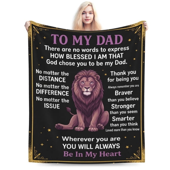 Gift for Dad Birthday Gift, Girl Dad Gifts for Fathers Day from Daughter, Dad Blanket Gift from Son Daughter, Soft Flannel Throw Blanket for Father 50x40