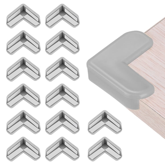 Uxcell Corner Protectors 16Pcs Table Corner Protectors Furniture Corner Guard and Edges Bumpers(L-shaped, Grey)